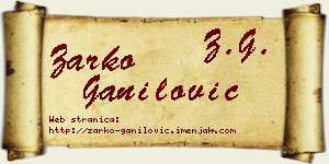 Žarko Ganilović vizit kartica